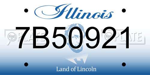 7B50921 Illinois License Plate