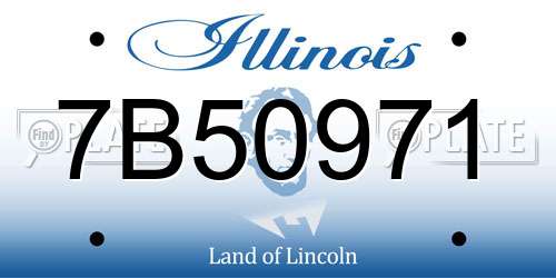 7B50971 Illinois License Plate