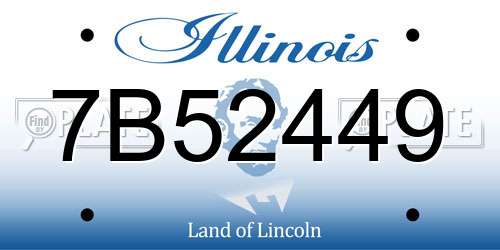 7B52449 Illinois License Plate