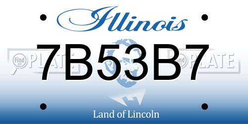 7B53B7 Illinois License Plate