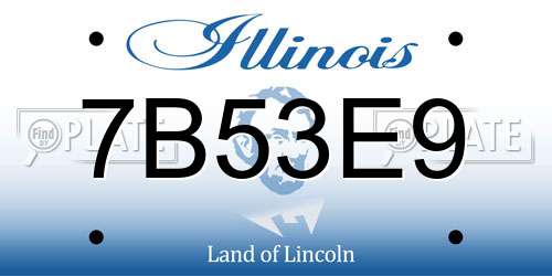 7B53E9 Illinois License Plate