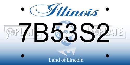 7B53S2 Illinois License Plate