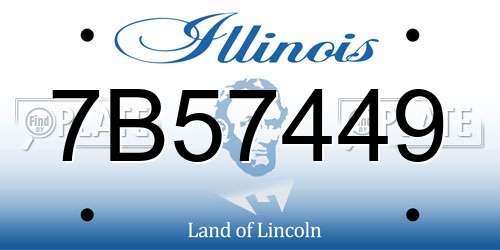 7B57449 Illinois License Plate