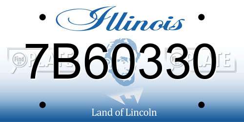 7B60330 Illinois License Plate