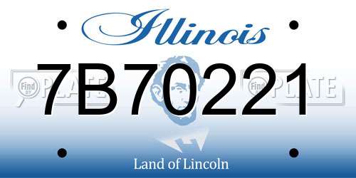 7B70221 Illinois License Plate
