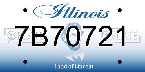 7B70721 Illinois License Plate