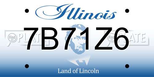 7B71Z6 Illinois License Plate