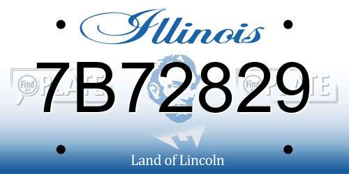 7B72829 Illinois License Plate