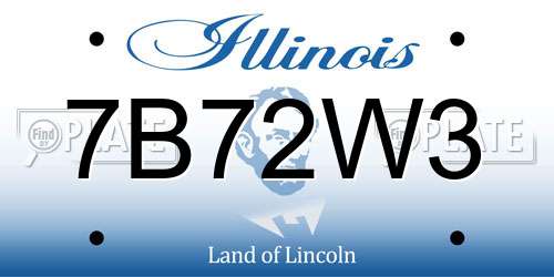 7B72W3 Illinois License Plate