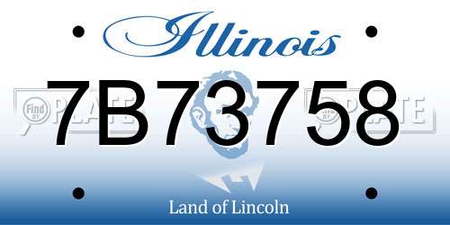 7B73758 Illinois License Plate