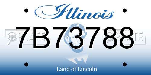 7B73788 Illinois License Plate