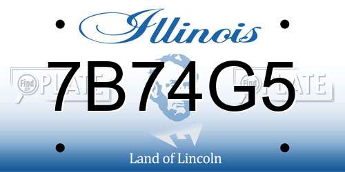 7B74G5 Illinois License Plate
