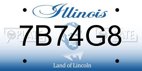 7B74G8 Illinois License Plate