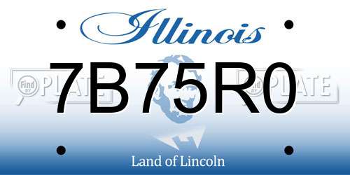 7B75R0 Illinois License Plate