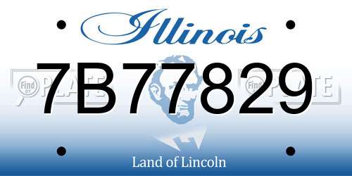 7B77829 Illinois License Plate