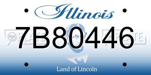 7B80446 Illinois License Plate