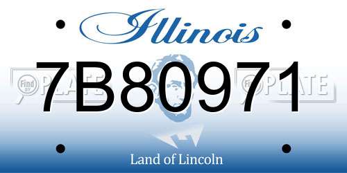 7B80971 Illinois License Plate