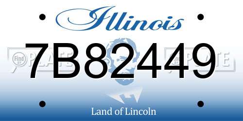 7B82449 Illinois License Plate