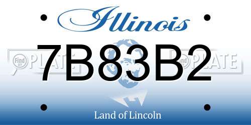 7B83B2 Illinois License Plate
