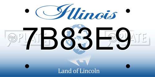 7B83E9 Illinois License Plate