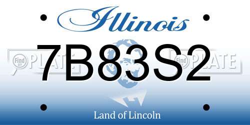 7B83S2 Illinois License Plate