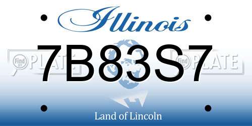 7B83S7 Illinois License Plate