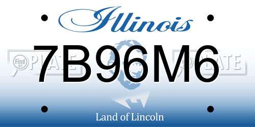 7B96M6 Illinois License Plate