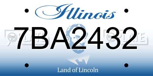 7BA2432 Illinois License Plate