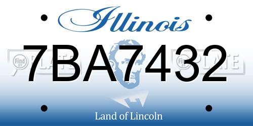 7BA7432 Illinois License Plate