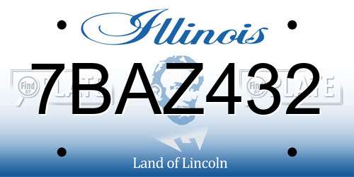 7BAZ432 Illinois License Plate