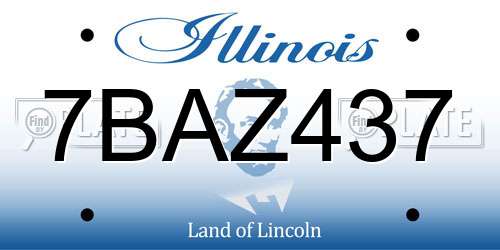 7BAZ437 Illinois License Plate