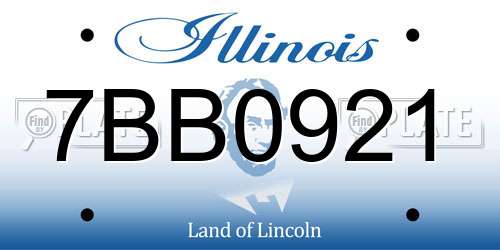7BB0921 Illinois License Plate