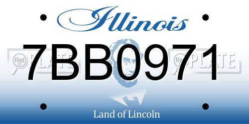 7BB0971 Illinois License Plate