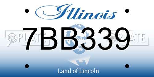 7BB339 Illinois License Plate