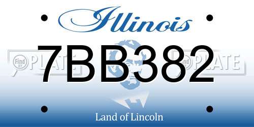 7BB382 Illinois License Plate