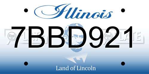 7BBD921 Illinois License Plate