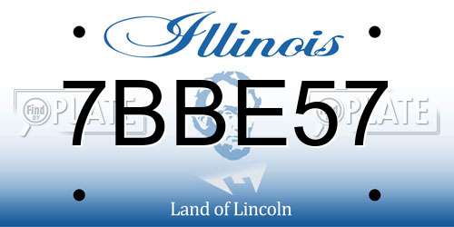 7BBE57 Illinois License Plate