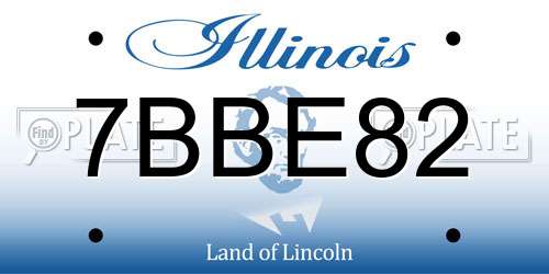 7BBE82 Illinois License Plate