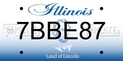 7BBE87 Illinois License Plate