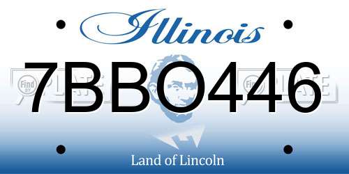 7BBO446 Illinois License Plate