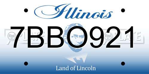 7BBO921 Illinois License Plate