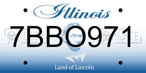 7BBO971 Illinois License Plate