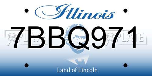 7BBQ971 Illinois License Plate