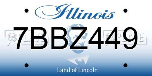 7BBZ449 Illinois License Plate