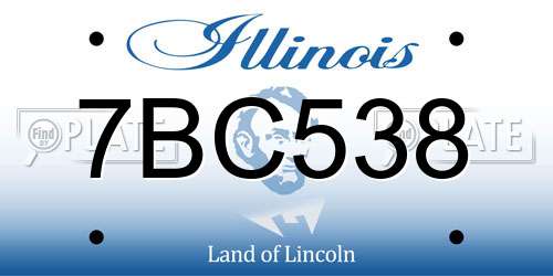 7BC538 Illinois License Plate