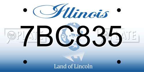 7BC835 Illinois License Plate