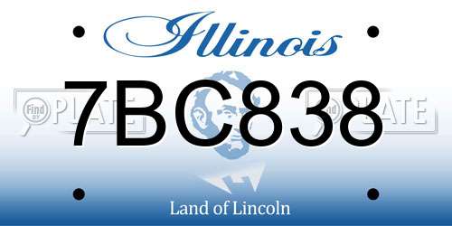 7BC838 Illinois License Plate