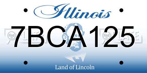 7BCA125 Illinois License Plate