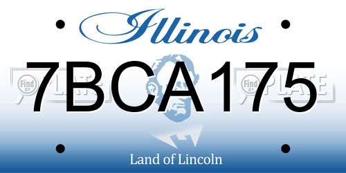 7BCA175 Illinois License Plate