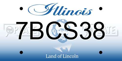 7BCS38 Illinois License Plate